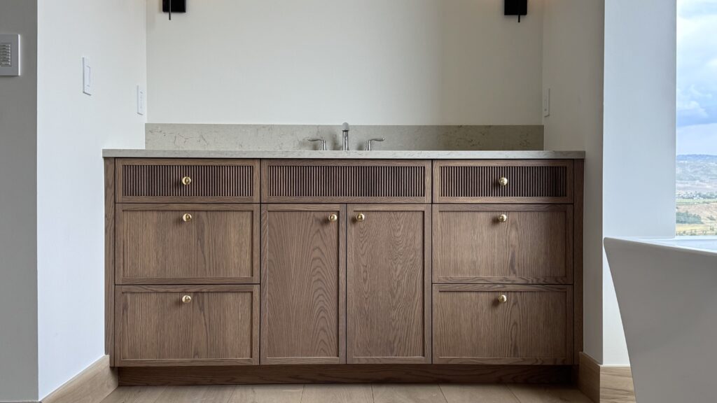 slim shaker cabinets, shaker, bathroom cabinets, custom cabinets, reeded cabinets