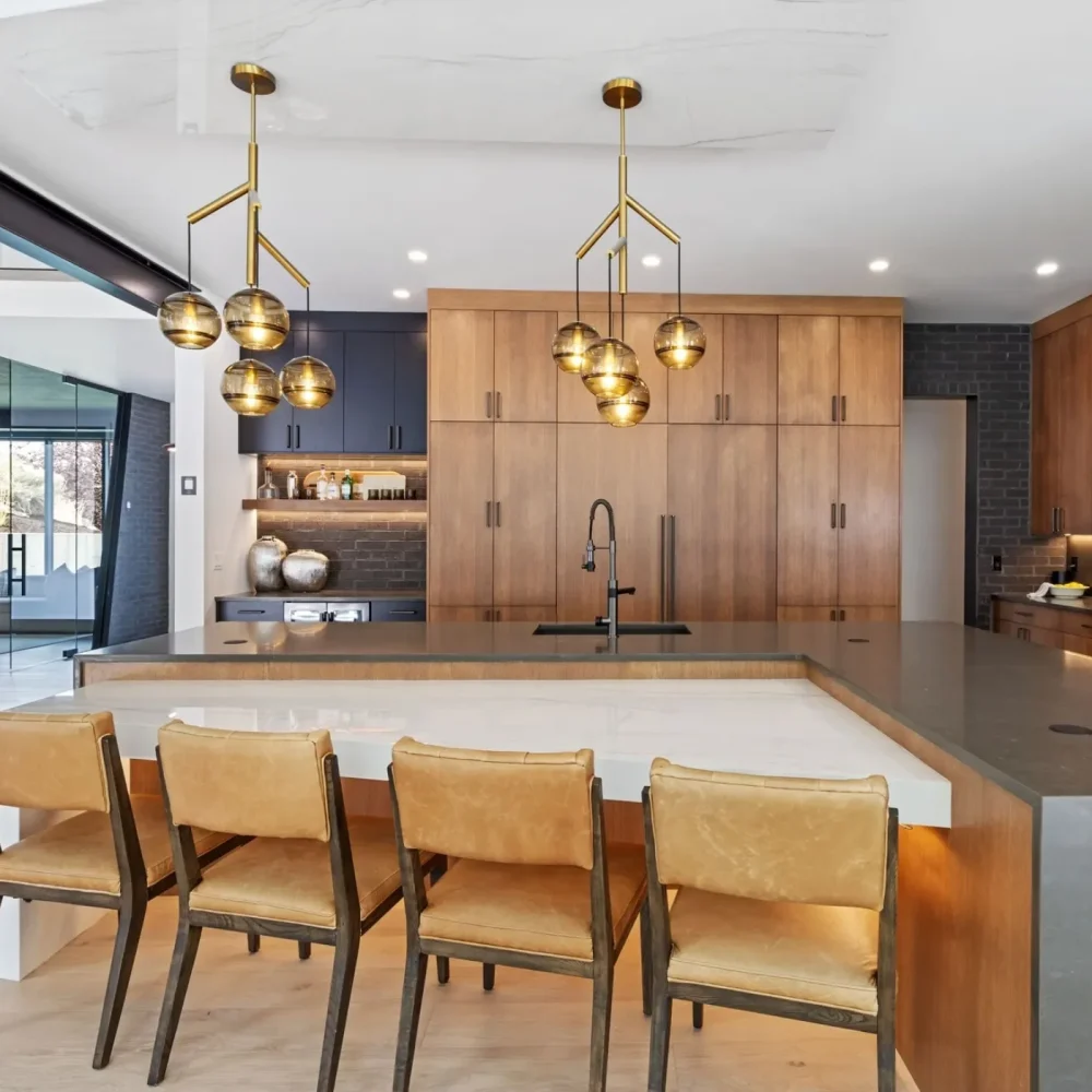 custom cabinetry portfolio, luxury custom kitchen cabinetry in warm natural tones modern design
